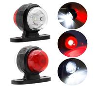 NWpangu LED Side Marker Lights, 12V 24V Double-Side Position Lamps Clearance Lights for Truck Tractor Boat RV Trailer (2PCS) (Red&White)