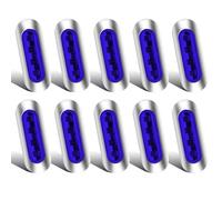 NWpangu LED Side Marker Lights 4-LED LED Front Rear Side Lights Clearance Position Lamp Universal for 12V 24V Truck Trailer Lorry Caravan Bus Boat, Blue, 10PCS