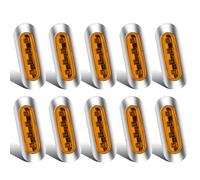 NWpangu LED Side Marker Lights 4-LED LED Front Rear Side Lights Clearance Position Lamp Universal for 12V 24V Truck Trailer Lorry Caravan Bus Boat, Yellow, 10PCS