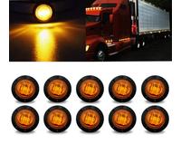 NWpangu LED Side Marker Lights Universal 3/4'' Round Trailer Indicators Button Bullet Clearance Signal Lamps 12V 24V Universal for Trucks Lorry Boat Pickup Caravan RV(5 Amber+5 Red) (10)