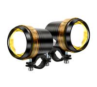 NWpangu Motorcycle Spot Headlights, Hi/Low Beam LED Front Spotlights, Super Bright LED Driving Fog Lamp Lights Universal Fit 12V/24V Vehicles(Yellow)