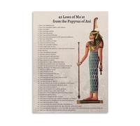 NWPNLXEA 42 Laws of Maat - Ancient Egyptian Principles, Kemetic Spirituality Canvas Print Wall-Art for Living Room, Bedroom Decor Framed,12x18inch(30x45cm)