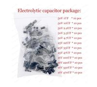 NWPNLXEA 7 Kind DIY Components Big Kit 3/5MM LED Diodes and Triodes Ceramics Electrolytic Ceramics Capacitors Metal Film Resistors (12value capacitor)