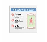 NWPNLXEA ABCs of Safe Sleep for Baby Poster, New Parents Guide to Infant Care, Educational Nursery Wall Art for Bedroom Decor(Framed,12x18inch(30x45cm))