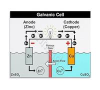 NWPNLXEA AP Chemistry Educational Wall-Art Galvanic Cell Poster Canvas Print for College Prep Classroom Decor Teaching Resource Unframed,12x18inch(30x45cm)