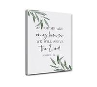 NWPNLXEA “As For Me and My House” Christian Canvas Print - We Will Serve the Lord, Biblical Wall Art for Living Room, Family Room, Entryway, Church & Gift Framed,08x12inch(20x30cm)