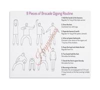 NWPNLXEA Canvas Art Print Eight Brocades Qi Gong Exercise Guide Mind Body Spirit Balance for Meditation Room Home Office Wall Decor Unframed,12x18inch(30x45cm)