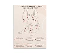 NWPNLXEA Canvas Wall-Art Ayurveda Marma Hands Feet Pressure Points Poster Yoga Relax Home Decorative Painting Aesthetic Unframed,12x18inch(30x45cm)
