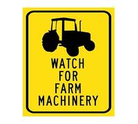 NWPNLXEA Caution Farm Machinery Warning Sign Heavy Duty Metal Tin Plaque for Warehouse Workshop Outdoor Indoor Sign 12 X 16 in