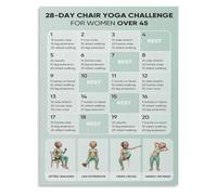 NWPNLXEA Chair Yoga Workout For Elderly Poster Canvas Basic Seated Routine Home Exercise Chart Wall-Art Living Room Bedroom Decor Gift(Unframed,12x18inch(30x45cm))