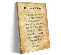 NWPNLXEA Charlotte's Web Inspirational Poster - Some Pig Humble Radiant Quote Canvas Art, Modern Book Themed Wall Decor for Bathroom, Library, Nursery Unframed,08x12inch(20x30cm)