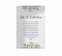 NWPNLXEA Christian Act of Contrition Poster Catholic Confession Prayer Wall-Art Religious Educational Print for Home Decor Living Room Bedroom Framed,08x12inch(20x30cm)