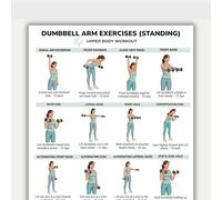 NWPNLXEA Complete Upper Body Dumbbell Workout for Women Arm Shoulder and Back Exercises Standing Position Framed,08X12inch(20X30cm)