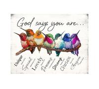 NWPNLXEA Consider the Lilies & Hummingbirds Canvas Art - Inspirational Scripture Print About God's Care, Uplifting Gift for Her, Home or Office Decor Unframed,08x12inch(20x30cm)