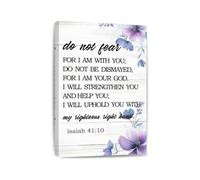 NWPNLXEA Do Not Fear Bible Verse Poster Isaiah Scripture Inspiration Canvas Wall-Art For Home Office Living Room Christian Decor Unframed,08x12inch(20x30cm)