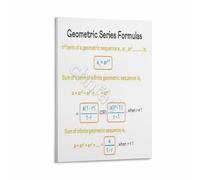 NWPNLXEA Essential Geometric Series Formulas Poster Sum to Infinity Convergence Rules Math Chart Classroom Decor Framed,12x18inch(30x45cm)