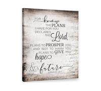 NWPNLXEA Faith Based Home Decor Jeremiah 29 11 Wall Art For I Know The Plans Bible Verse Canvas Art Print Framed,08x12inch(20x30cm)