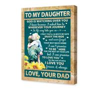 NWPNLXEA Father to Daughter Gift - Prayers & Blessings Wall-Art - Sentimental Birthday or from Dad - Wall Decor for Her Room Framed,08x12inch(20x30cm)