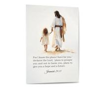 NWPNLXEA For I Know The Plans I Have For You Bible Verse Canvas Print - Jeremiah 29:11 Inspirational Wall-Art for Office, Scripture Decor for Pastoral Study & Bedroom(Unframed,12x18inch(30x45cm))