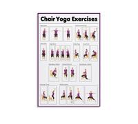 NWPNLXEA Gentle Chair Yoga Poses Canvas Wall-Art for Seniors - Step by Step Seated Exercises for Flexibility & Balance, Serene Wellness Decor for Home or Office Unframed,08x12inch(20x30cm)