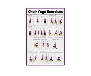 NWPNLXEA Gentle Chair Yoga Poses Canvas Wall-Art for Seniors - Step by Step Seated Exercises for Flexibility & Balance, Serene Wellness Decor for Home or Office Unframed,08x12inch(20x30cm)