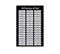 NWPNLXEA God's Faithful Promises Canvas - Collection of 48 Encouraging Bible Scriptures, Wall Art for Family & Study Framed,12x18inch(30x45cm)
