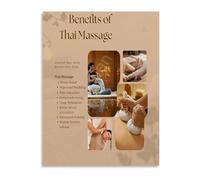 NWPNLXEA Guide to Traditional Thai Benefits Canvas Painting Wall-Art for Home Decor Relaxation Framed,12x18inch(30x45cm)