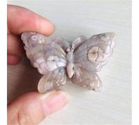 NWPNLXEA Home Collections Natural Carved Cherry Blossom Agate Butterfly Crystal Stones for Gifts - (Color: 1pcs, Size: Around 2 inch)