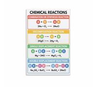 NWPNLXEA Homeschool Science Poster Chemical Reactions Chemistry Educational Chart Wall-Art Canvas Print for Classroom Decor STEM Learning Tools Teacher Resources Unframed,16x24inch(40x60cm)