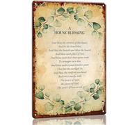 NWPNLXEA House Blessing Prayer Metal Sign Irish Celtic Tradition Catholic Housewarming Decor for Living Room 8 X 12 in