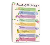 NWPNLXEA Inspirational Scripture Art - Fruit of the Spirit Galatians 5:22-23 Canvas Wall Print, Modern Christian Decor for Farmhouse, Office, or as a Religious Gift(Framed,12x18inch(30x45cm))