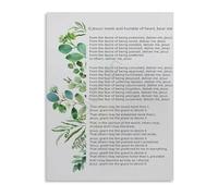 NWPNLXEA Inspirational Scripture Wall-Art Litany of Humility Catholic Prayer Canvas Print for Humble Living Room Framed,16x24inch(40x60cm)