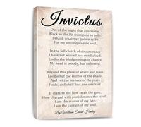 NWPNLXEA Inspirational Wall-Art Poster Invictus Poem by William Ernest Henley Motivational Quote Print for Home Office Decor Living Room Bedroom Framed,16x24inch(40x60cm)