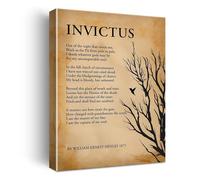 NWPNLXEA Invictus Poem Poster William Ernest Henley Unconquerable Soul Quote Retro Motivational Wall-Art Print for Office Gym Study Inspirational Decor Framed,08x12inch(20x30cm)