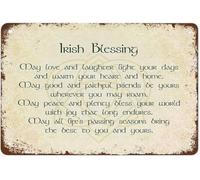NWPNLXEA Irish Blessing May Love and Laughter Light Your Path Metal Tin Sign Vintage for Home Office Bar Farm Patio 8 X 12 in