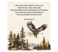 NWPNLXEA Isaiah 40:31 Wall Art, Bible Verse Canvas Painting, They That Wait Upon The Lord Decor for Waiting Room, Prayer Room, Home Office Framed,08x12inch(20x30cm)