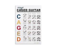 NWPNLXEA Learn the Guitar CAGED System - Complete Chord & Scale Theory Poster - Visual Fretboard Guide for Music Theory, Practice Room or Lesson Studio Decor Unframed,08x12inch(20x30cm)