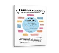 NWPNLXEA Mindfulness Decor What I Can and Cannot Control Mental Health Canvas Art for Therapy Office Wellness Center Framed,16x24inch(40x60cm)