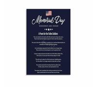 NWPNLXEA Missing Man Table Poster Fallen Soldier Memorial Sign Memorial Day Veterans Day Wall Art for Home Office Decor Framed,08x12inch(20x30cm)