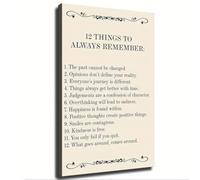 NWPNLXEA Motivational Canvas Print 12 Things To Never Forget Leadership Quote Wall Decor for Office Home Gym(Unframed,12x18inch(30x45cm))