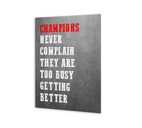 NWPNLXEA Motivational Champions Canvas Art - Never Complain Mindset Poster for Gym Locker Room, CrossFit Box and Garage Gym, Fitness Quote Wall Decor for Athletes Framed,12x18inch(30x45cm)