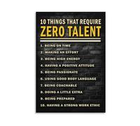 NWPNLXEA Motivational Wall Art: The Essential List of Things That Require Zero Talent - Inspirational Poster for Workplace, Home, Personal Growth Unframed,12x18inch(30x45cm)