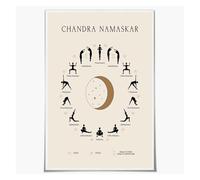 NWPNLXEA Namaste and Moon Phase : Boho Inspired Yoga Wall-Art with Poses for Room, Spiritual Canvas Print for Home & Studio Unframed,16x24inch(40x60cm)