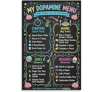 NWPNLXEA Neurodivergent Friendly Wall-Art ADHD Dopamine Menu Executive Function Aid Canvas Print for Adults Teens Framed,08x12inch(20x30cm)