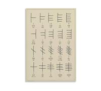 NWPNLXEA Ogham Runes Wall-Art Canvas Print A Modern Graphic Interpretation of the Ancient Irish Tree Alphabet Unframed,08x12inch(20x30cm)