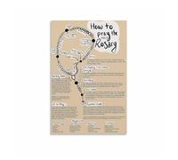 NWPNLXEA Rosary Prayers Instructional Poster, Catholic Christian Devotional Wall Art for Meditation, Bedroom, Office Unframed,08x12inch(20x30cm)