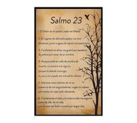 NWPNLXEA Salmo 23 El Señor Es Mi Pastor Cuadro Versículo Bíblico para Decoración de Interiores Hogar Oficina y Regalo Cristiano Significativo Framed,16x24inch(40x60cm)