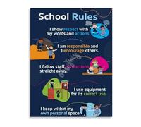NWPNLXEA School Community Contract Poster Canvas Art for Shared Values and Home Decor Living Room Bedroom Unframed,12x18inch(30x45cm)