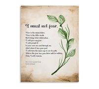NWPNLXEA Sci-Fi Quote Poster Litany Against Fear Fear Is The Mind Killer Dune Inspirational Wall-Art for Study Office Decor Framed,12x18inch(30x45cm)