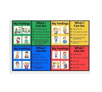 NWPNLXEA Self-Regulation Zones Poster - Emotional Management Bulletin Board Set, Calm Corner Tools for Classroom Unframed,12x18inch(30x45cm)